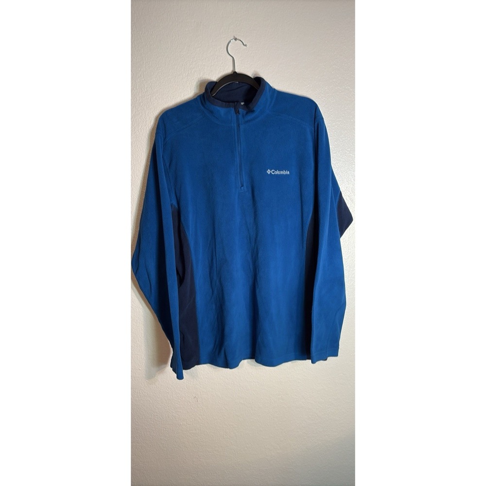 Columbia Blue QuarterZip Long Sleeve Fleece Size Large
